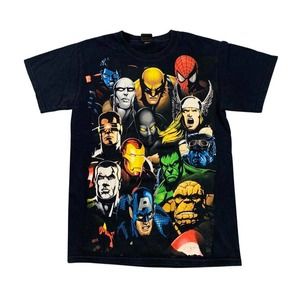Vintage y2k Mad Engine Marvel AOP T-shirt